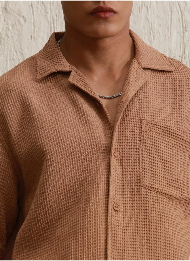 هوبرهولمي Brown Shirt For Men