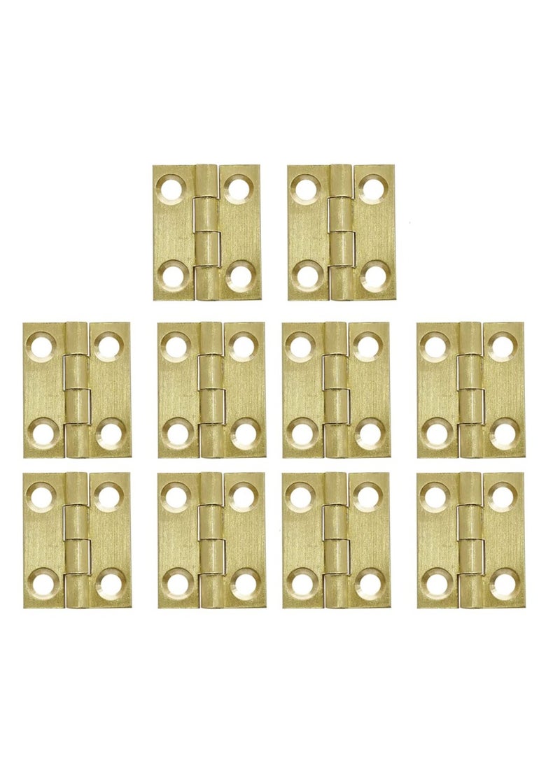 SYOSI Mini Solid Brass Hinges, 10Pcs Cabinet Drawer Hinges for Jewelry Chest Wood Box, Hinges - Image 1