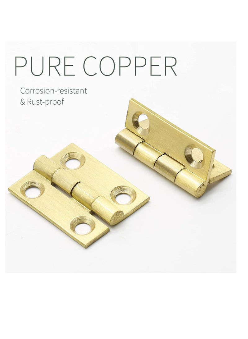 SYOSI Mini Solid Brass Hinges, 10Pcs Cabinet Drawer Hinges for Jewelry Chest Wood Box, Hinges - Image 5