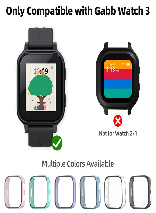 SimpleThings Compatible with Gabb Watch 3e/ 3 Screen Protector, 2Pack HD Clear Tempered Glass Screen Protector & Hard PC Protective Bumper for Boys Girls (Black+Blue) - Image 2
