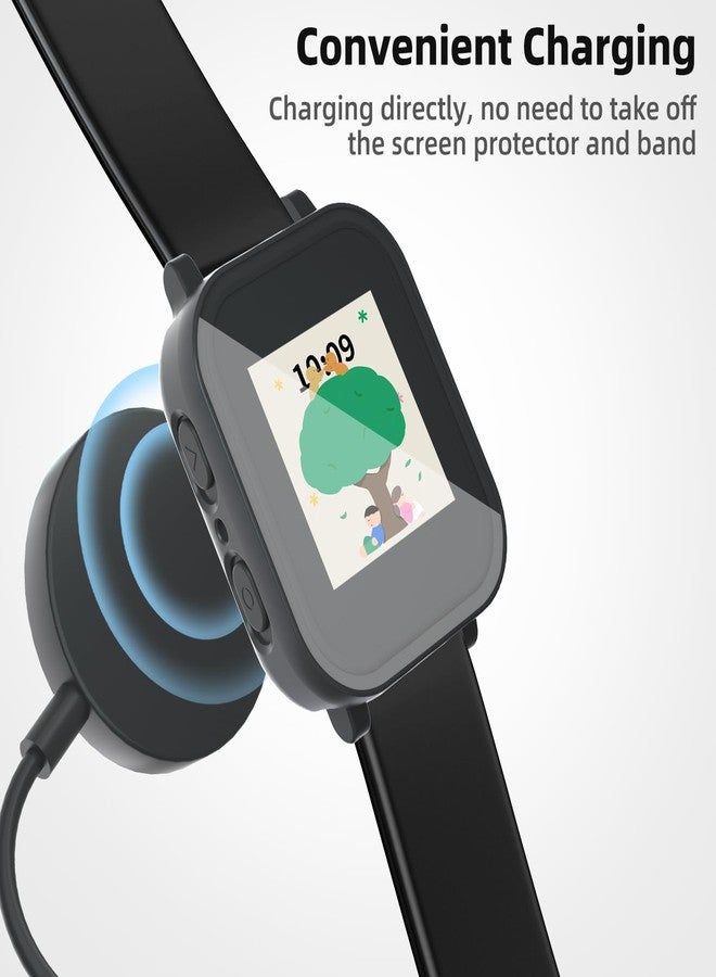 SimpleThings Compatible with Gabb Watch 3e/ 3 Screen Protector, 2Pack HD Clear Tempered Glass Screen Protector & Hard PC Protective Bumper for Boys Girls (Black+Blue) - Image 5