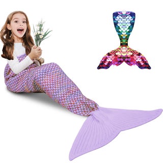 AmyHomie Mermaid Tail Blanket  Hand Crochet Mermaid Blanket for Kids  Super Soft Breathable Little Mermaid Tail Sleeping Bag  Best Mermaid Gifts for Girls(Light Purple Rainbow  Kids) - pzsku/Z454DB0507C390FF07407Z/45/1749651186/fda30139-9914-4338-b01e-04d236454623