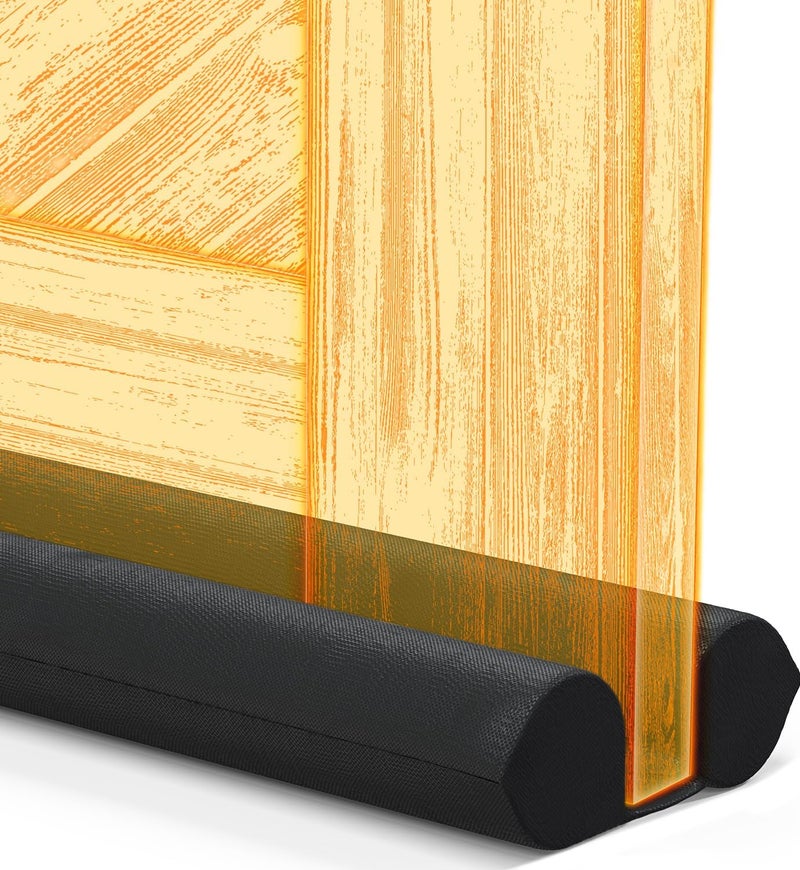 Easy Install Under Door Draft Stopper for Bottom of Door - Keeps Warm Air in & Cold Air Out - Blocks 50% More Noise with Thick 2" Foam Strips - Adjustable Sizing 30" to 36" Wide - Image 1
