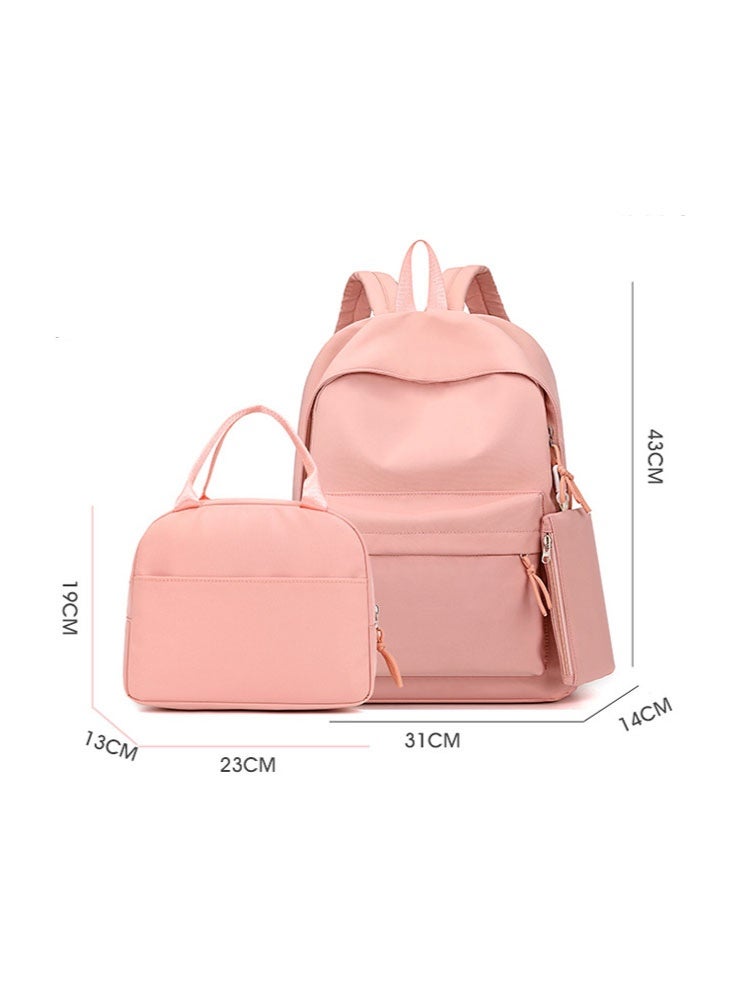 Cinnamon backpack pencil case lunch bag three-piece suit male and female student backpack large-capacity Korean casual backpack - Image 2