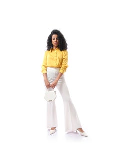 Solid Stan Shirt with Buttoned Cuffs - Mustard