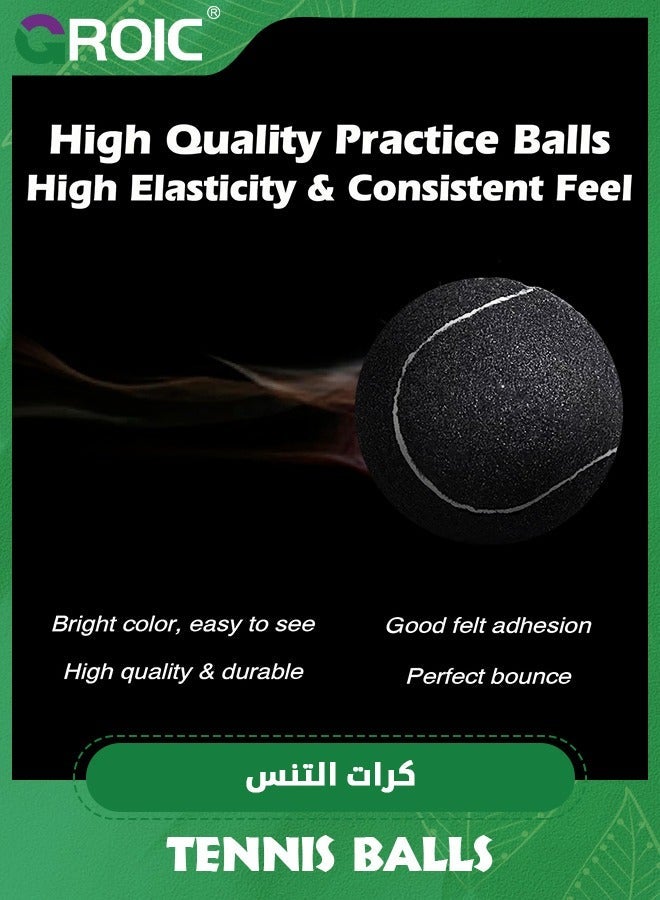 GROIC 12 Pack Tennis Balls, Durable Pressurized Balls Black Felt Training High Bounce Practice Professional for Beginners or Pets - Image 5
