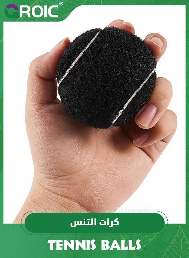GROIC 12 Pack Tennis Balls, Durable Pressurized Balls Black Felt Training High Bounce Practice Professional for Beginners or Pets - Image 4