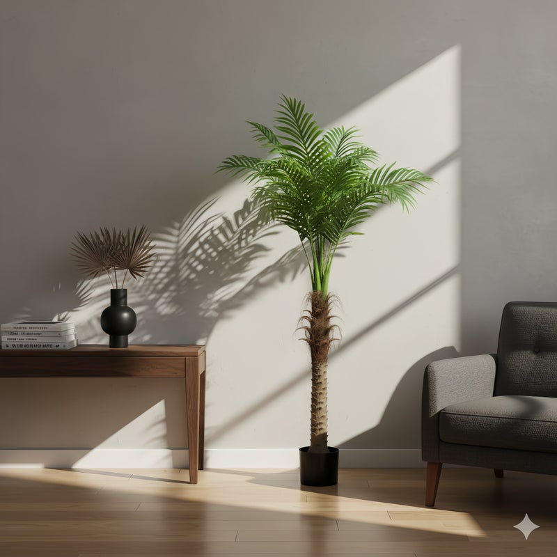 Sharpdo 210CM Fake Coconut Tree, Artificial Green Plants,Faux Tree for Home Decoration Outdoor Events Weddings Photography Props Potted Artificial DIY Tree Ideal for Any Space - Image 2