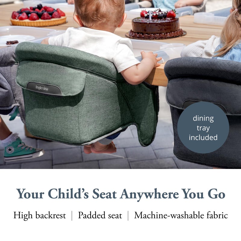 Inglesina Fast Table Chair - Pine Green Melange + Fast Dining Tray - Portable Baby High Chair - for Babies & Toddlers up to 37 lbs - Fits Tables 0.8'' to 3.5'' Thick - Compact - Travel Bag Included - Image 2