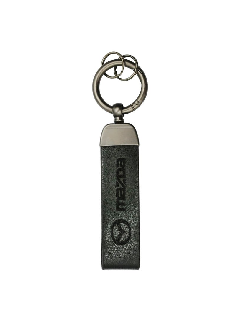 mazda Metal Ring PU Leather Strap Keychain Home Key Chain Car Keychain MAZDA Car Key Chain Super Finish 1Pcs  - Image 1