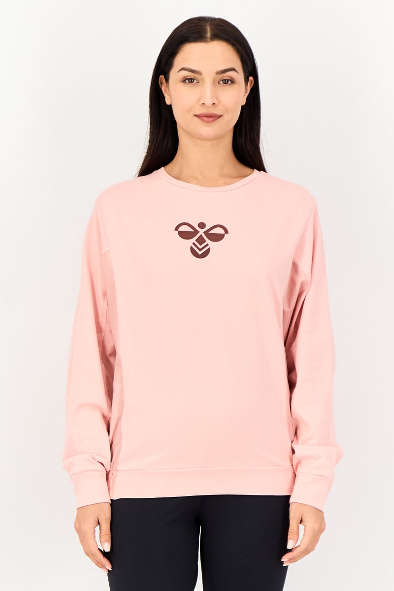 Hummel Women Sportswear Fit Long Sleeve Training Sweatshirt, Peach - Image 1