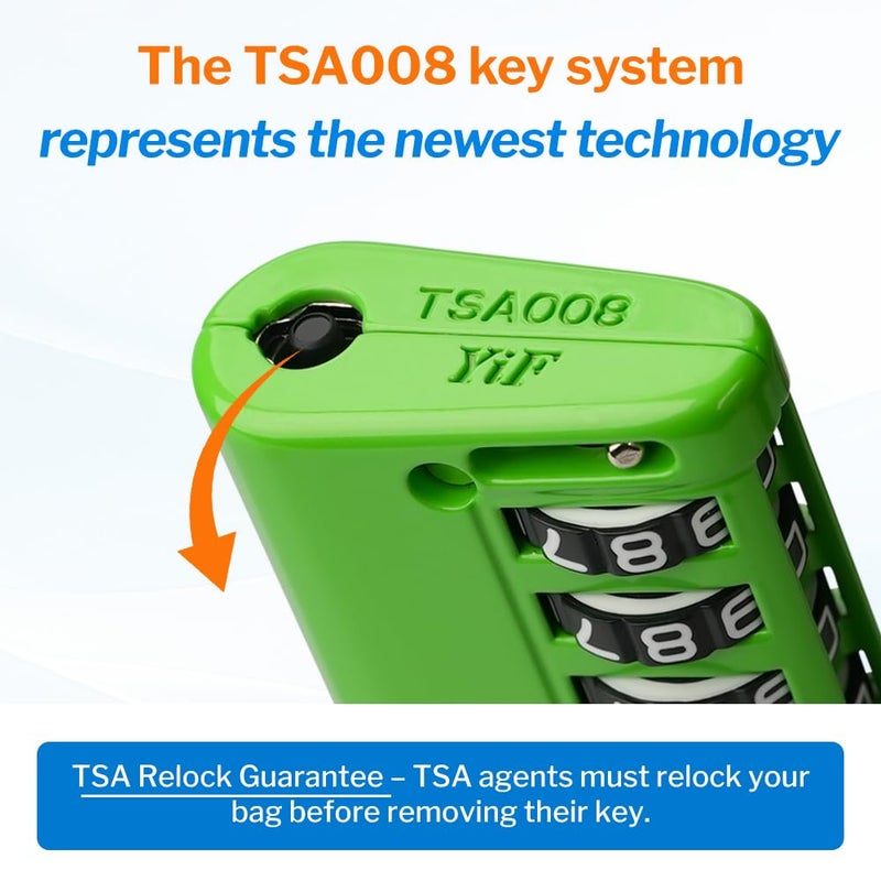 أقفال أمتعة Forge معتمدة من TSA – أقفال سفر TSA برمز مكوّن من 4 أرقام مع TSA008، ومؤشر تنبيه عند الفتح، وهيكل من سبيكة الزنك للأمتعة وحقيبة السفر وحقيبة الظهر وغير ذلك، أسود 2 PK، أقفال كابل - Image 4