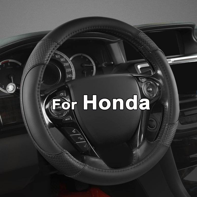 GIANT PANDA Steering Wheel Cover for Honda Civic20062015CRZ Insight S2000 BlackSmall Size
