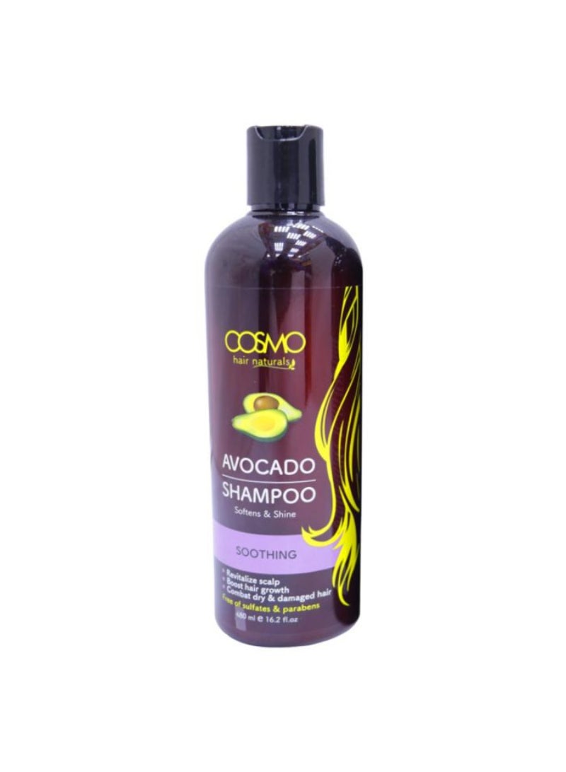 Cosmo Soft & Shine Avacado Soothing Shampoo 480Ml