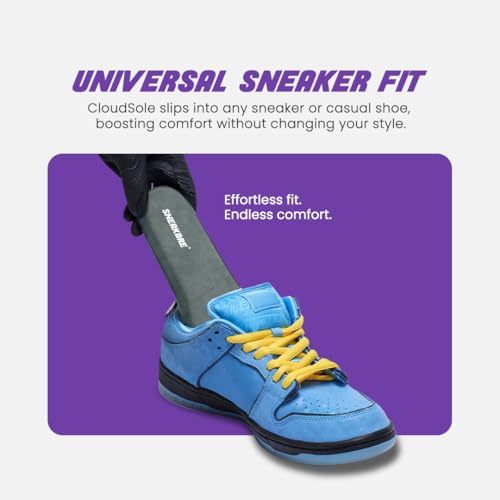 SNEAKARE CloudSole Memory Foam Insoles for Men & Women – Soft, Anti-Slip Shoe Insole with Shock Absorption, Trimmable Inner Sole for Shoes, Sneakers, Boots & Casuals (Pack of 1, Large) - Image 4