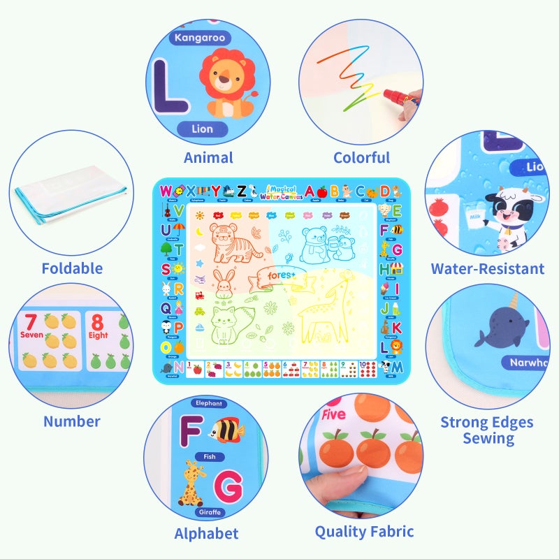 Water Drawing Cloth for Kids, Magic Doodle Mat, Early Education Toy - Image 2