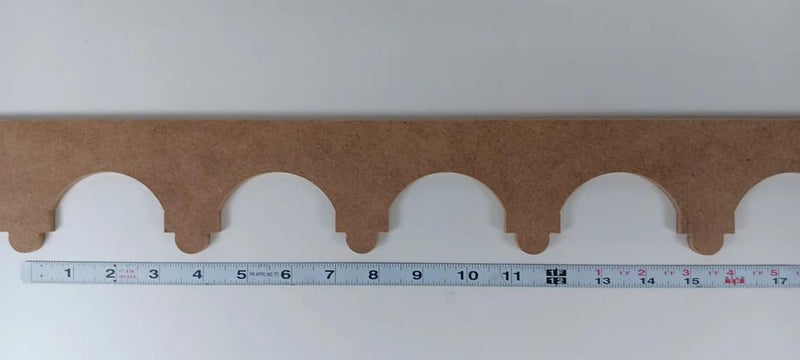 Haoser 2 Pcs MDF Scallop Trim Molding – Eyes Pattern Design, 56x6 CM Each – Unfinished Wood Border for DIY Wall Art, Furniture, Decor, Craft Projects – MDF Trim for Home Makeover and Upcycling (Design-14) - Image 3