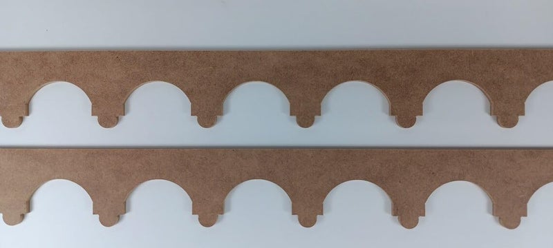 Haoser 2 Pcs MDF Scallop Trim Molding – Eyes Pattern Design, 56x6 CM Each – Unfinished Wood Border for DIY Wall Art, Furniture, Decor, Craft Projects – MDF Trim for Home Makeover and Upcycling (Design-14) - Image 4