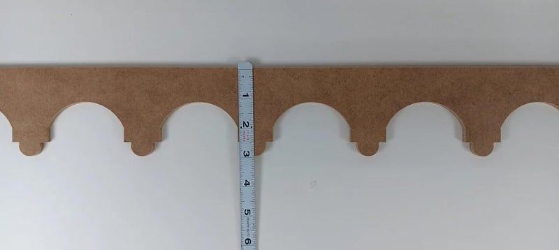 Haoser 2 Pcs MDF Scallop Trim Molding – Eyes Pattern Design, 56x6 CM Each – Unfinished Wood Border for DIY Wall Art, Furniture, Decor, Craft Projects – MDF Trim for Home Makeover and Upcycling (Design-14) - Image 2