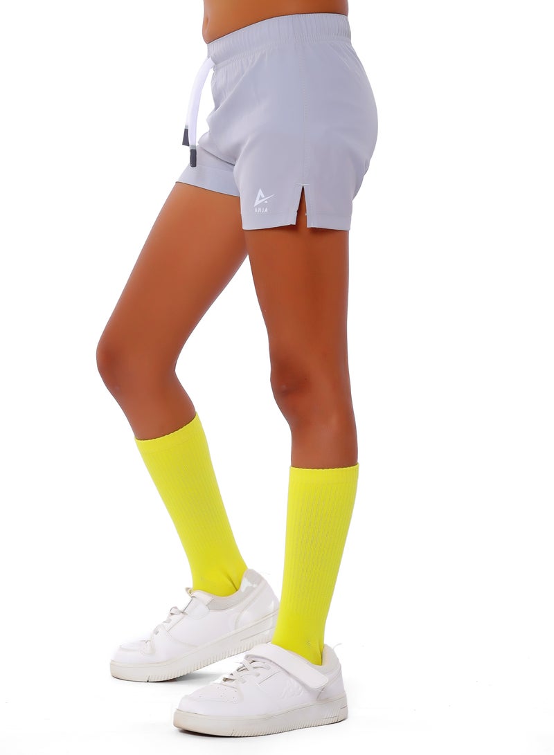 ANJA Girls' Grey Sport Shorts – Comfortable, Stylish Design - Image 2