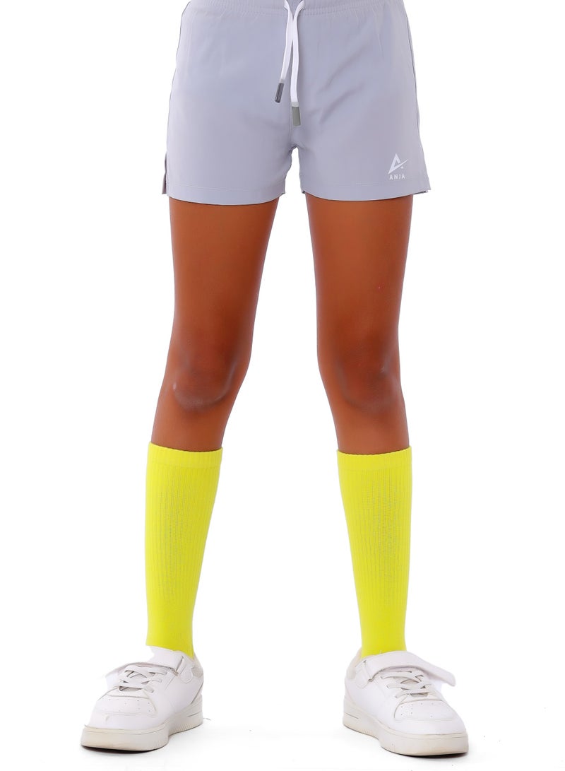 ANJA Girls' Grey Sport Shorts – Comfortable, Stylish Design - Image 1