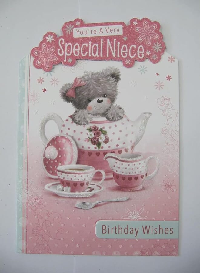 Generic VERY SPECIAL NIECE BIRTHDAY CARD RAISED TAG GLITTER COATED CONTOURED GREETING CARD 