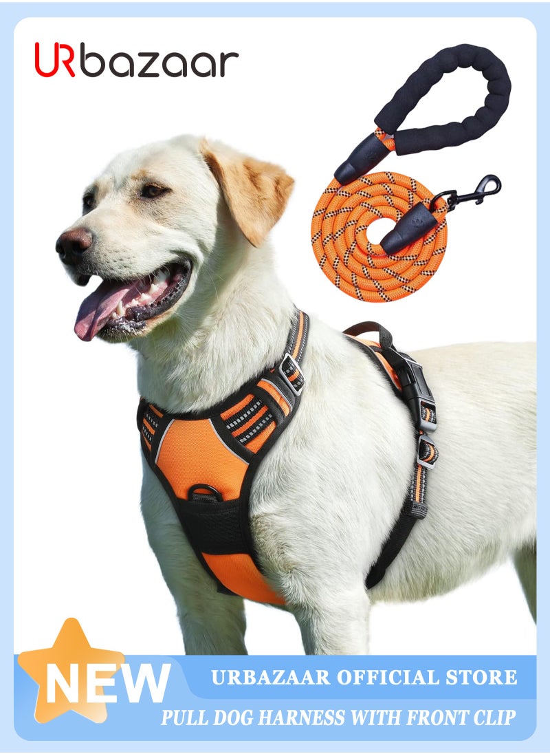 URbazaar Dog Harness No Pull, Military Dog Harness for Large Dogs with Handle & Molle, Easy Control Service Dog Vest Harness Training Walking, Adjustable Reflective Tactical Pet Harness  - Image 1