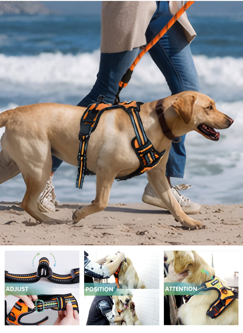 URbazaar Dog Harness No Pull, Military Dog Harness for Large Dogs with Handle & Molle, Easy Control Service Dog Vest Harness Training Walking, Adjustable Reflective Tactical Pet Harness  - Image 5