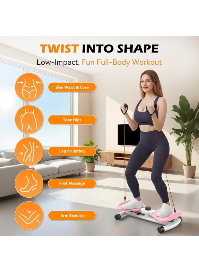 UV Enterprises waist twisting machine for Exercise, Ab Twister Board, Waist Twister Board, Quiet Twist Exercise Machine, Slim Waist Twisting Disc with Loop Resistance Bands, Aerobic Waist Sculptor Twist - Image 4