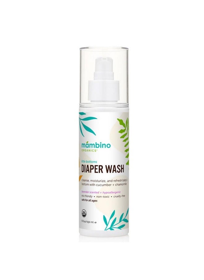 Mambino Organics Rea Wash - Cruelty-Free Baby Spray For Sensitive Skin, Hypoallergenic Diaper Rash Spray, Gentle No Rinse Cleansing Water For Cloth Diaper Wipes - 5Floz By Mambino Organics  - Image 1