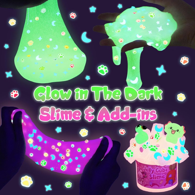 LAWOHO 6 Pack Pink Slimes, Glow in the Dark Cloud Slime kit for Girls Ages 8-12, Perfect Kids Butter Slime Party Favors Goodie Bag Stuffers, Stress Relief Toys for Birthday Valentine's Day Easter Gift - Image 2
