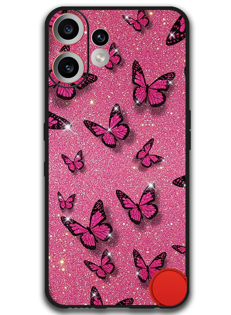 Theodor Case Compatible with Nothing CMF Phone 2 Pro 6.77 Inch Protection Shockproof Bumper Cover Pink Butterflies - Image 1