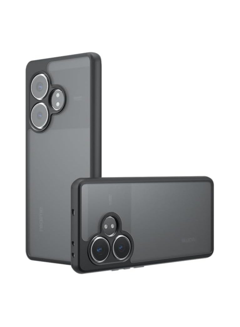 عام حافظة متوافقة مع Realme GT 6، مصنوعة من مادة PC شفافة غير لامعة، حافظة مقاومة للصدمات مع حافة TPU مقاومة للسقوط، مقاومة للبصمات، ومزودة بوسادة هوائية مقاومة للصدمات. - Image 1