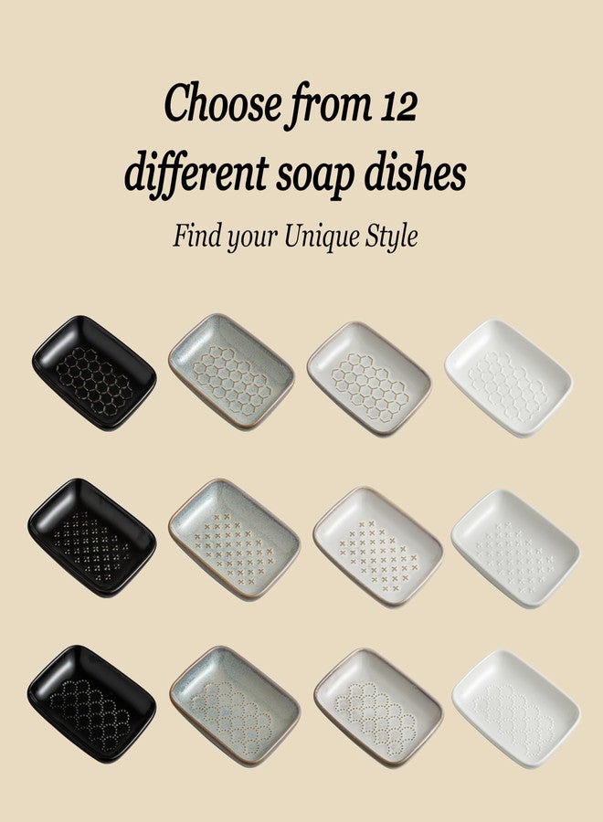 Gomakren Soap Dish for Shower, Bar Soap Holder, Ceramic Soap Dishes for Bar Soap, Sponge Holder Soap Saver Soap Tray for Bathroom Kitchen Sink, 5.5 Inch, Gray - Image 5