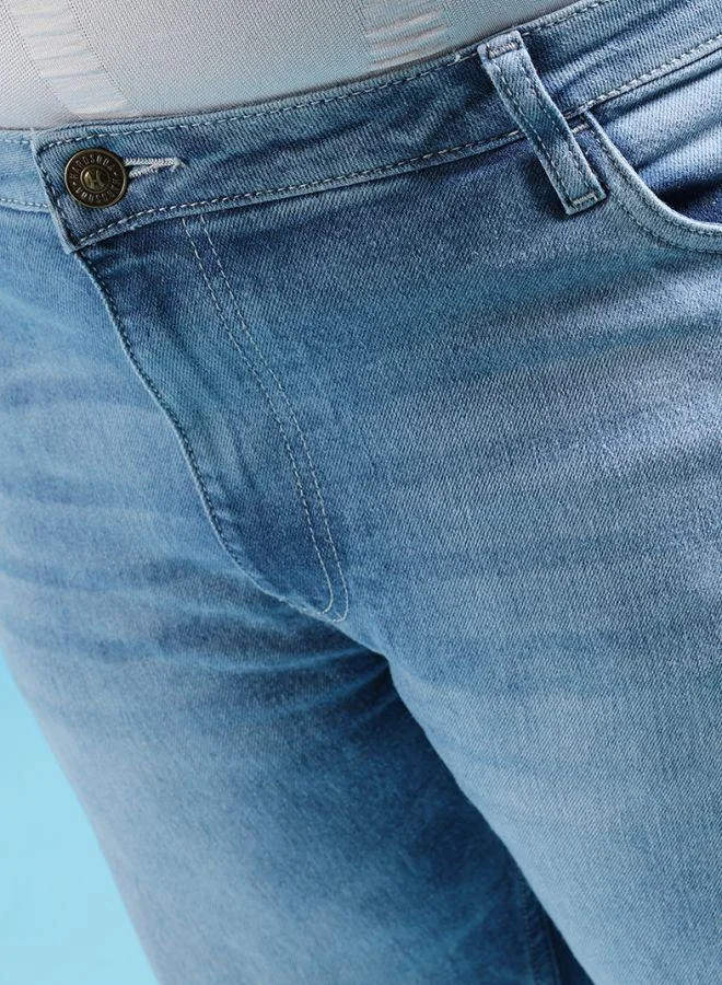 HARDSODA Men Plus Size Slim Fit Solid Mid-Rise Stretchable Jeans