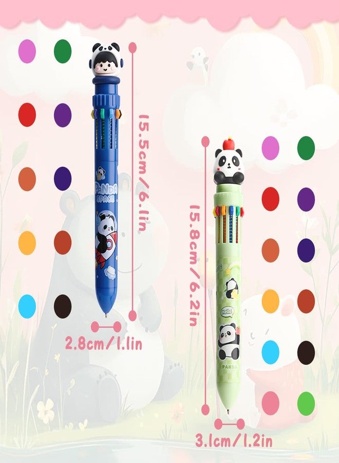 WATUNID 8Pcs 0.7mm Multicolor Ballpoint Pen, 10-in-1,12-in-1 Colored Retractable Cartoon Animal Ballpoint Pens, Kawaii Cute Pens for Office Back to School Supplies Students and Children Gift - Image 2
