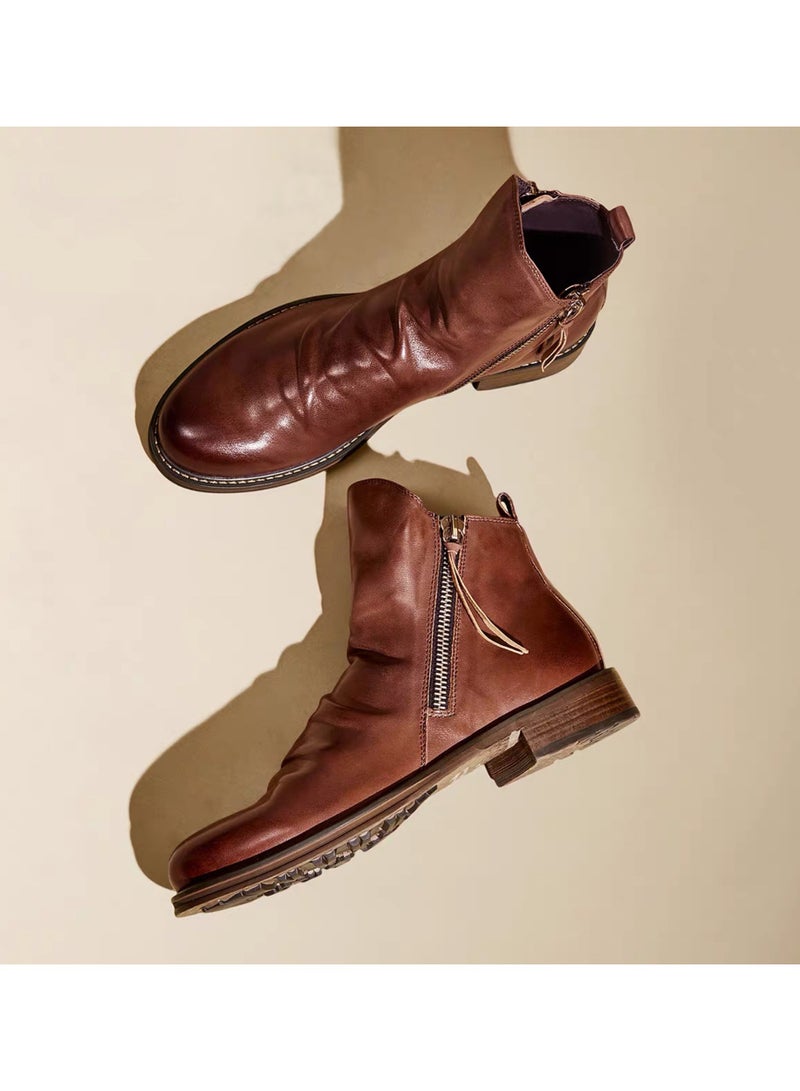 KUYING New Men's Casual Leather Boots - Image 2