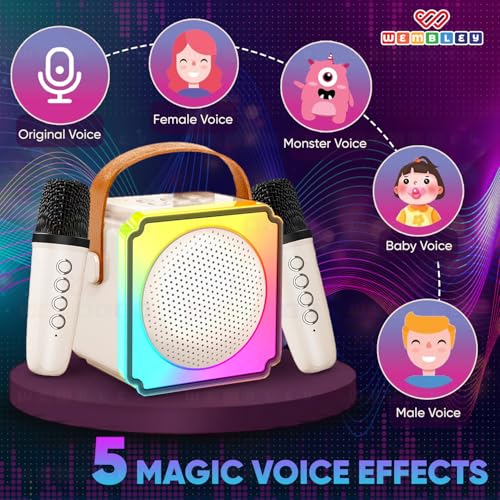 Wembley Dual Karaoke Mic with Speaker for Kids Enhances Singing Fun with Bluetooth Wireless & RGB Lights | Rechargeable & Portable for Girls & Boys - Image 5