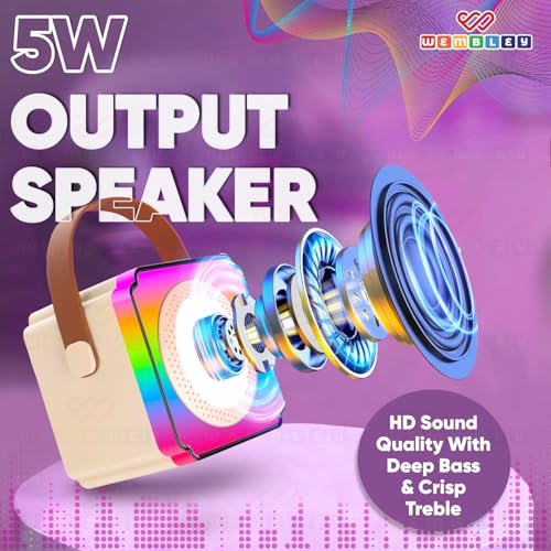 Wembley Dual Karaoke Mic with Speaker for Kids Enhances Singing Fun with Bluetooth Wireless & RGB Lights | Rechargeable & Portable for Girls & Boys - Image 3