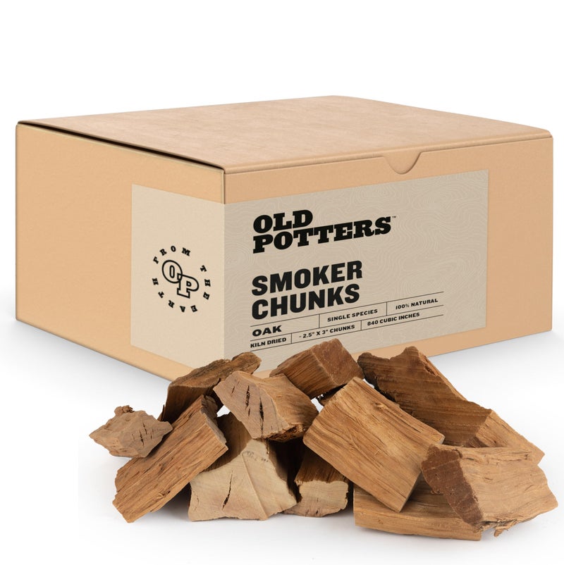 Old Potters Smoker Chunks 1214 lbs for Grilling Smoking and Wood Fire Cooking  2 x 3 Inches Oak 790 Cu in