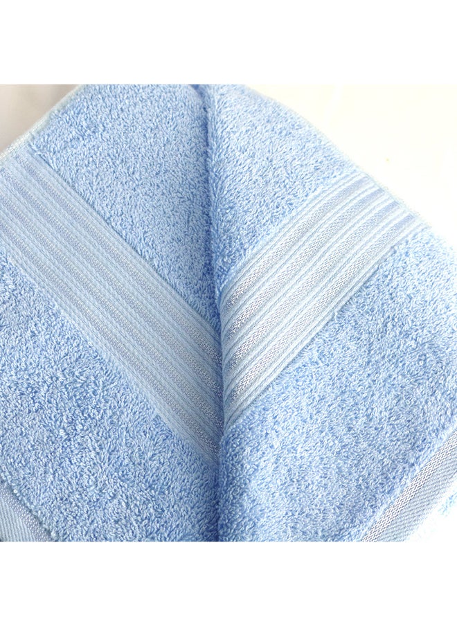 White Rose - 3 Pcs Events Dyed Towel set 550 GSM 100% Cotton Terry Viscose Border 1 Bath Towel (75x145) cm, 1 Hand Towel (50x90) cm, 1 Face Towel (33x33) cm Premiun Look Luxury Feel Extremely Absorbent Blue Color - Image 1