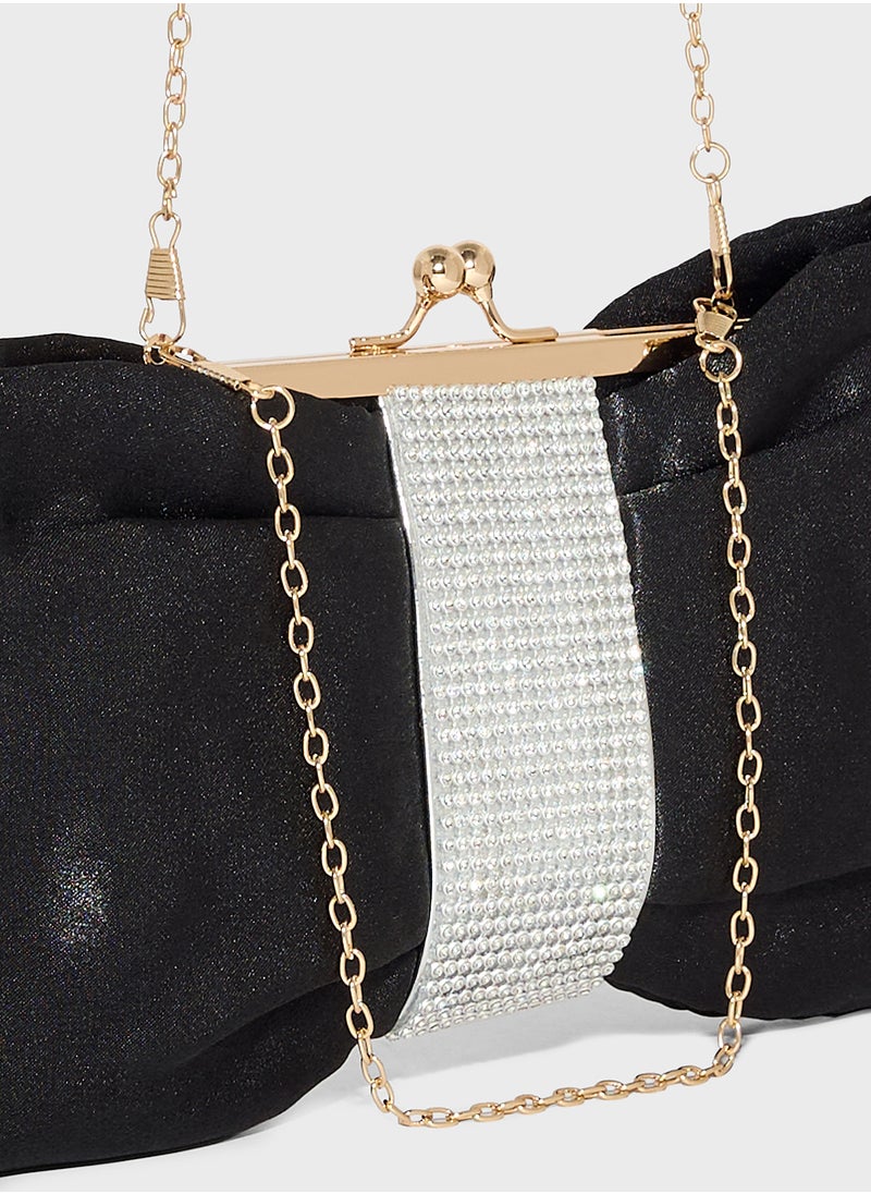Ella Limited Edition Diamante Bow Clutch Bag  - Image 4