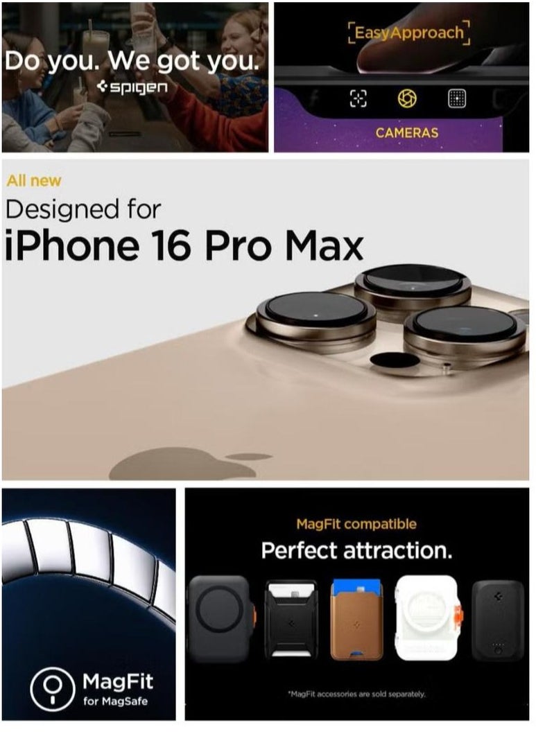 سبايجن - جراب Tough Armor T (Ai) MagFit AI لهاتف iPhone 16 Pro MAX [زر التحكم في الكاميرا] MagSafe مع حامل - أسود - Image 1