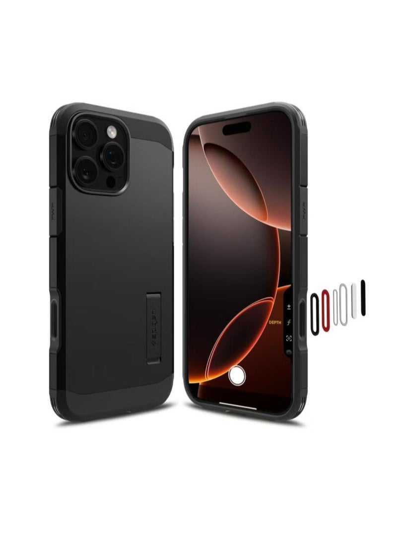 سبايجن - جراب Tough Armor T (Ai) MagFit AI لهاتف iPhone 16 Pro MAX [زر التحكم في الكاميرا] MagSafe مع حامل - أسود - Image 1