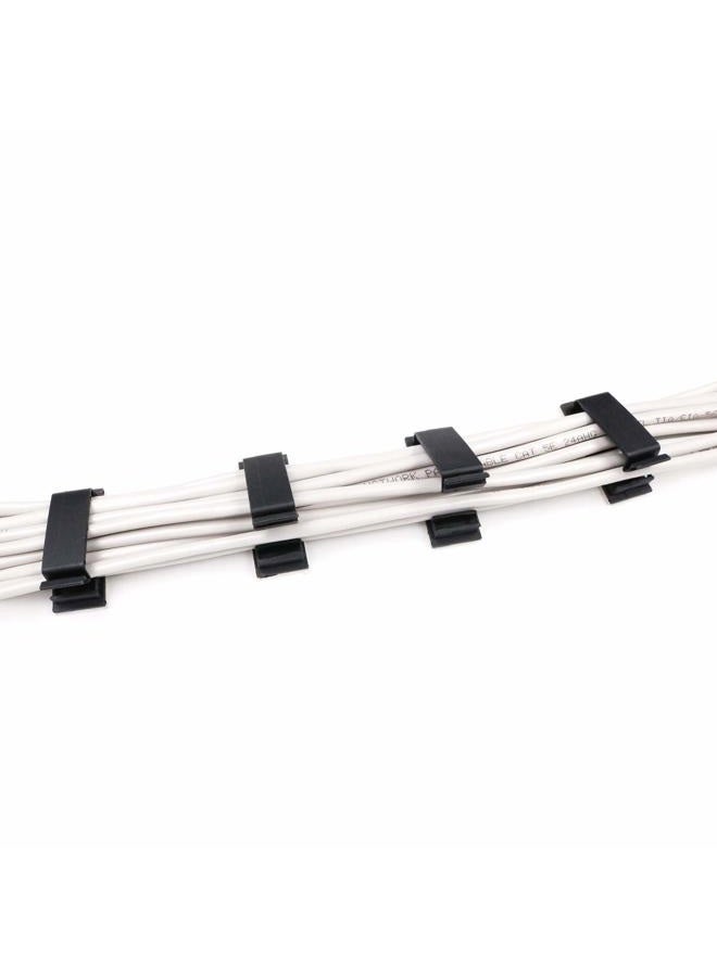 ENVISIONED Cable Clips 3M Adhesive, Multipurpose Wire Clamps for Cable Management and Cable Runs - 50 Pack Black Bundled with 10 Reusable Cable Ties - Image 4