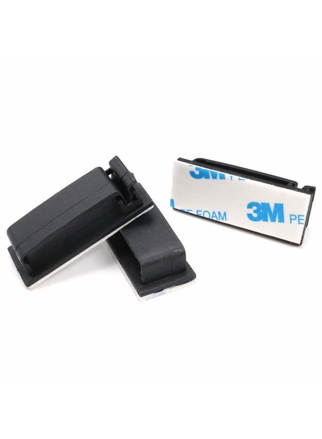 ENVISIONED Cable Clips 3M Adhesive, Multipurpose Wire Clamps for Cable Management and Cable Runs - 50 Pack Black Bundled with 10 Reusable Cable Ties - Image 2