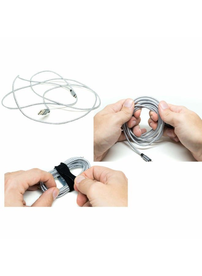 ENVISIONED Cable Clips 3M Adhesive, Multipurpose Wire Clamps for Cable Management and Cable Runs - 50 Pack Black Bundled with 10 Reusable Cable Ties - Image 5