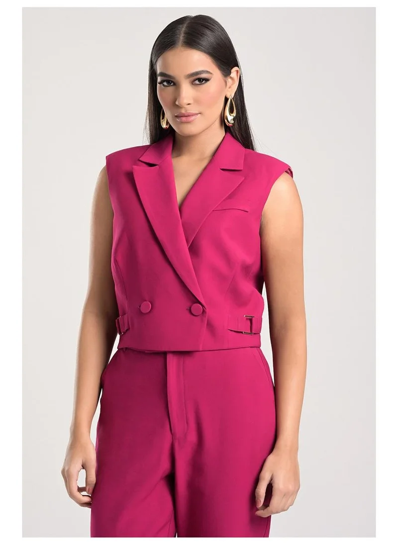 Fuchsia Cropped Vest