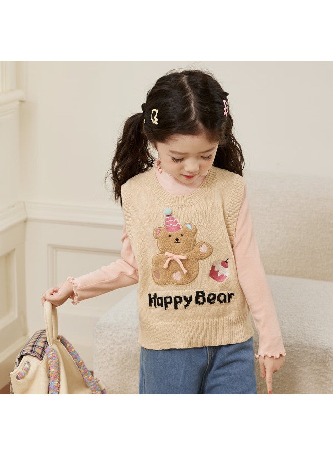 Luson Little O Treasure Okids Pattern Sweater Vest Girls Energetic Autumn New Girls Versatile Tank Top - Image 2
