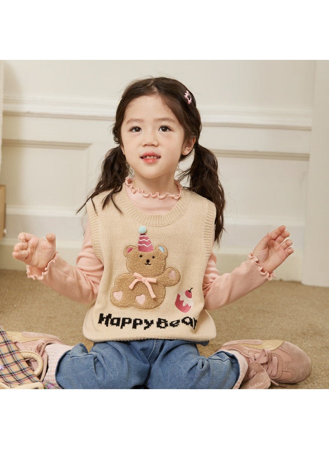 Luson Little O Treasure Okids Pattern Sweater Vest Girls Energetic Autumn New Girls Versatile Tank Top - Image 3